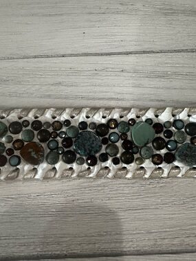 Turquoise and Brown Bead Mosaic Women's Bracelet